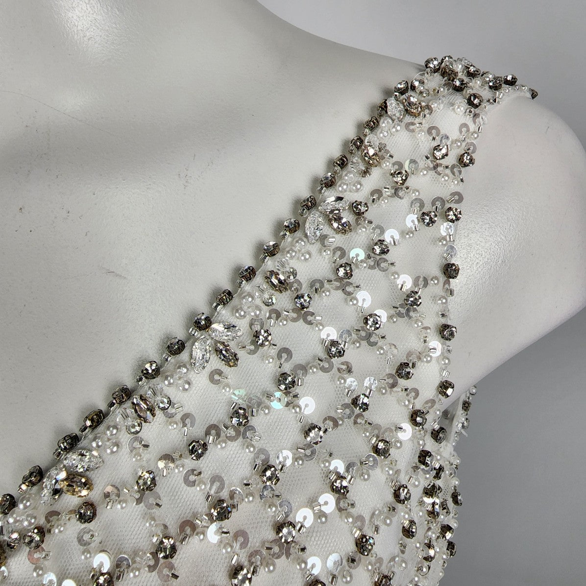 Bonny Bridal Crystal Encrusted Horse Hair Tule Wedding Gown Size S/M