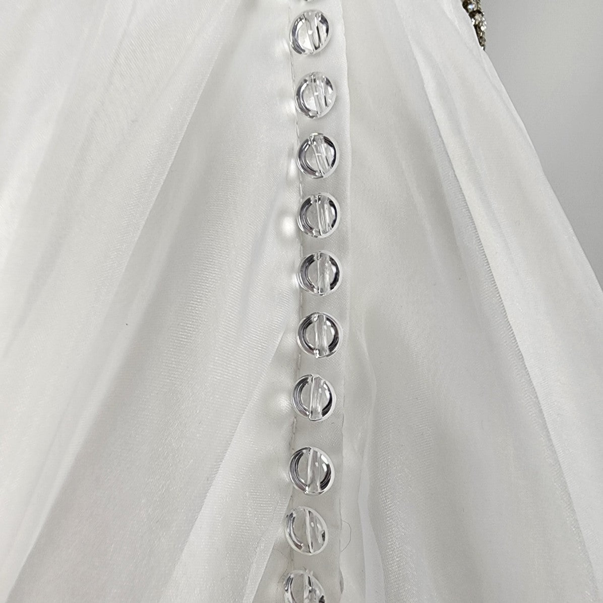 Bonny Bridal Crystal Encrusted Horse Hair Tule Wedding Gown Size S/M
