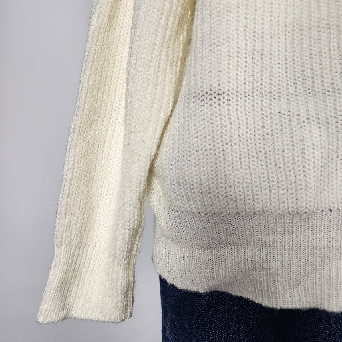 Sweet Rain Cream Knit Turtle Neck Sweater Size S/M
