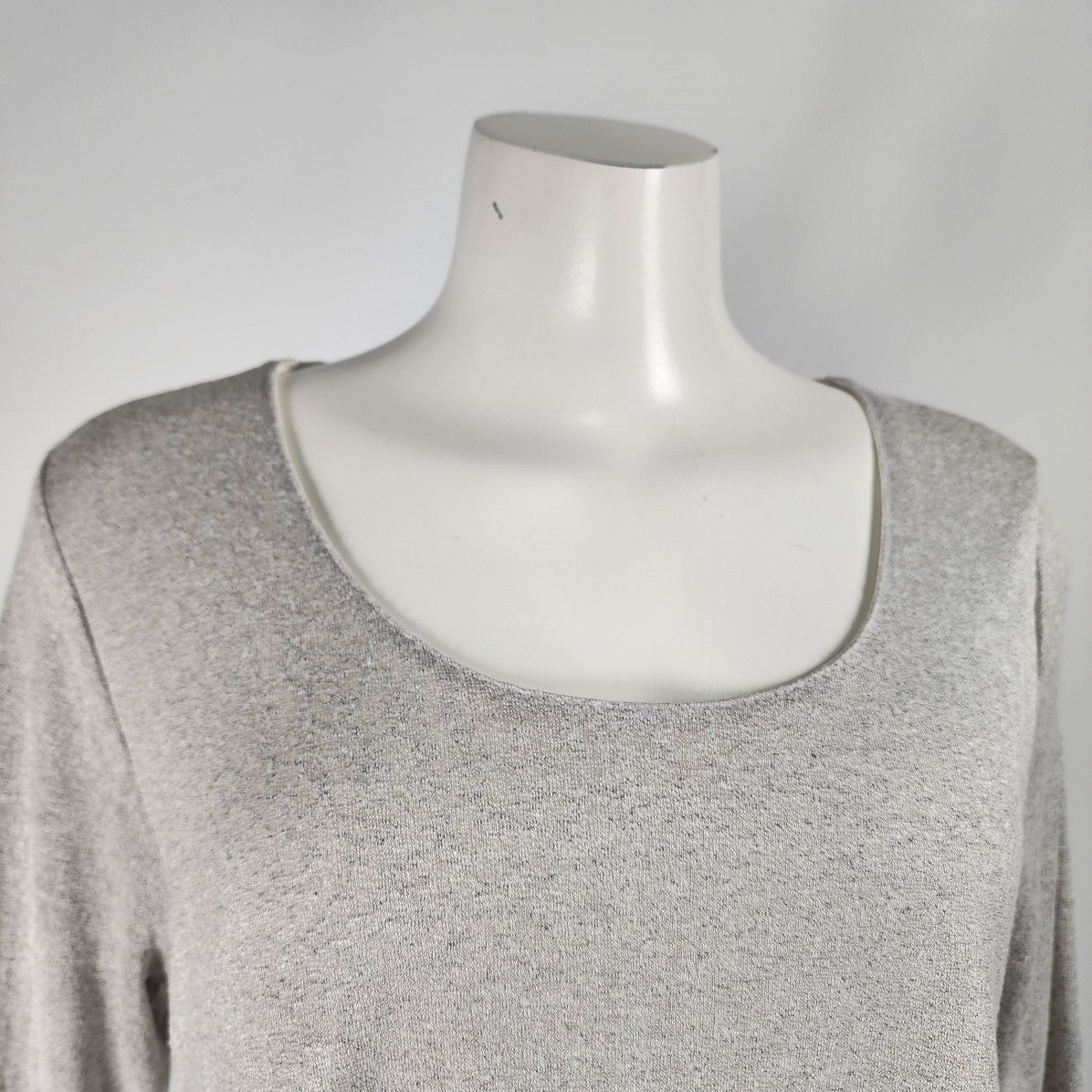 umgee Grey Cotton Knit A Line Sweater Size S