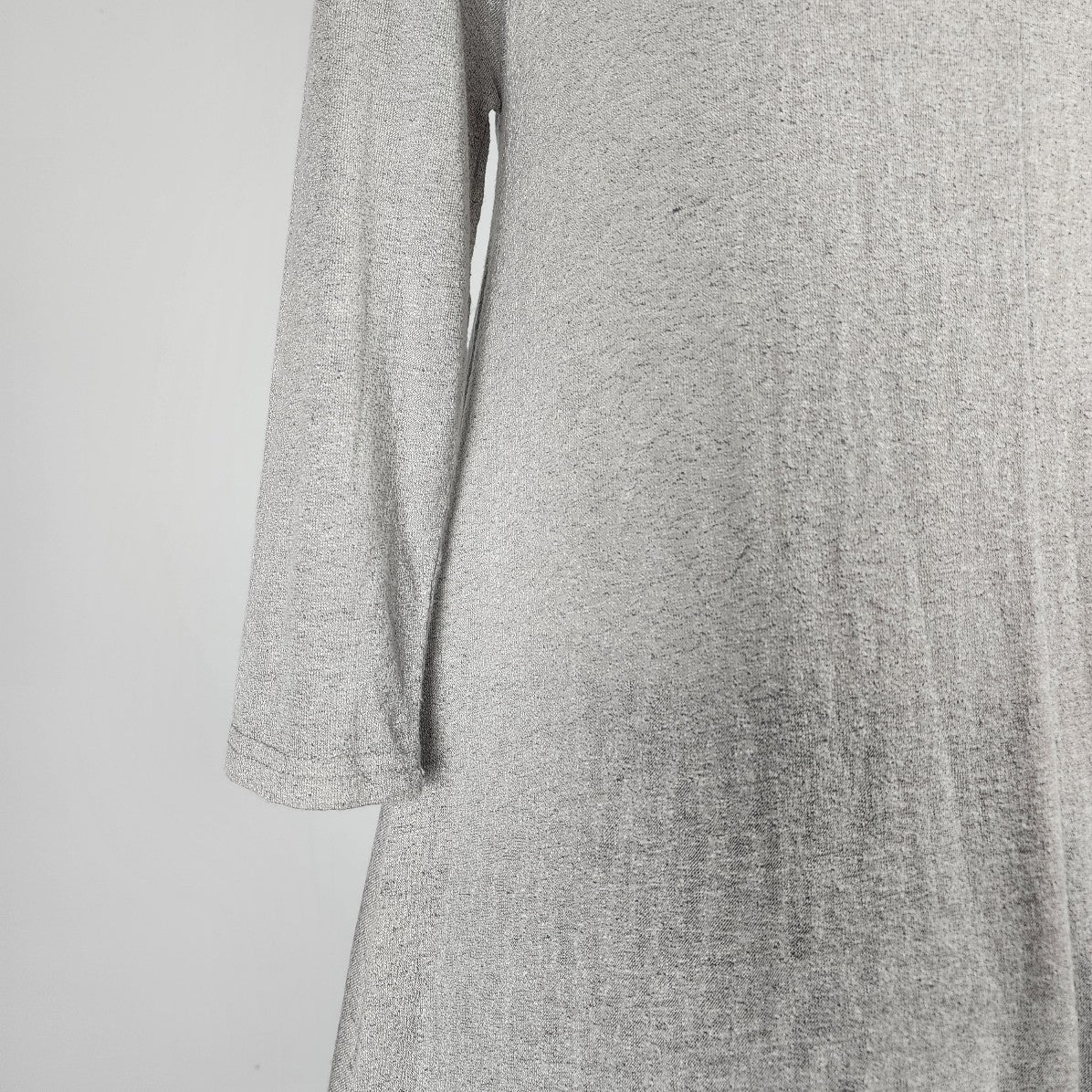 umgee Grey Cotton Knit A Line Sweater Size S