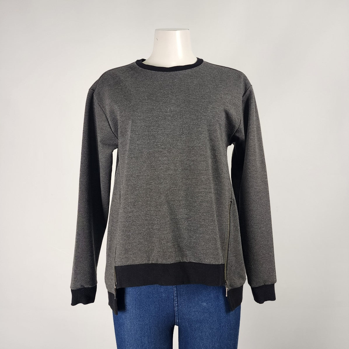 Sporting Life Grey Sweatshirt Size S Zipper Detail