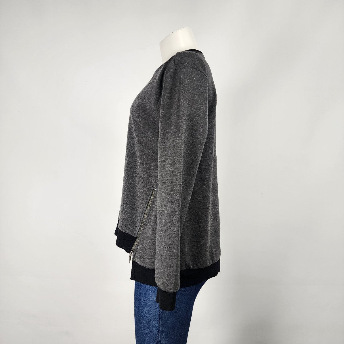 Sporting Life Grey Sweatshirt Size S Zipper Detail