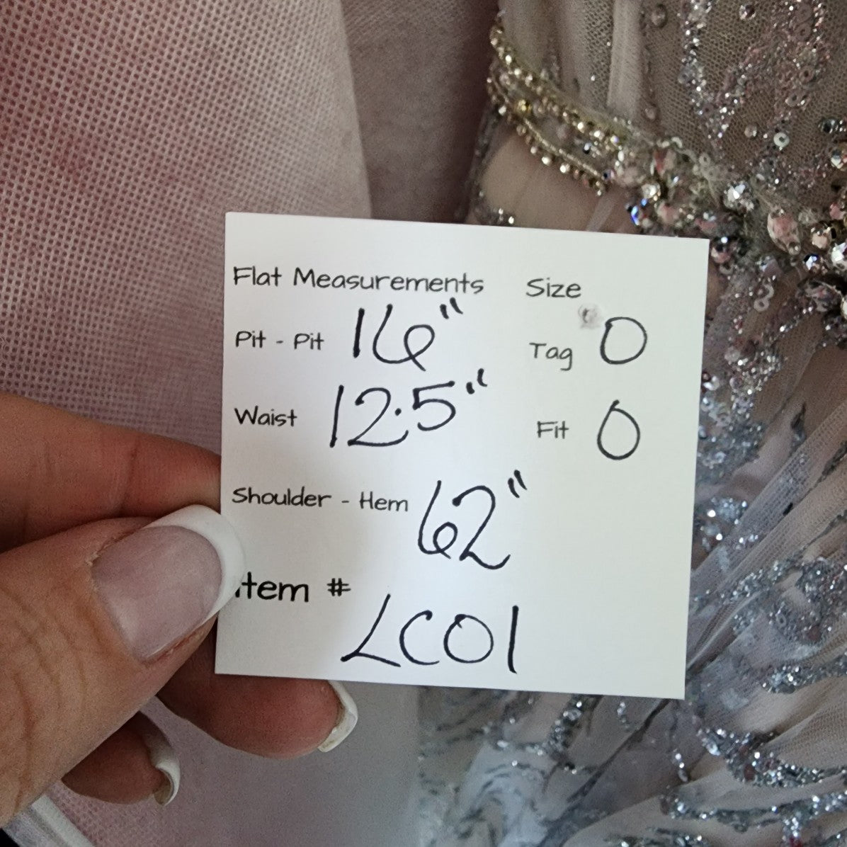 Monsini Silver Sequined & Nude Grad Wedding Gown Size 0