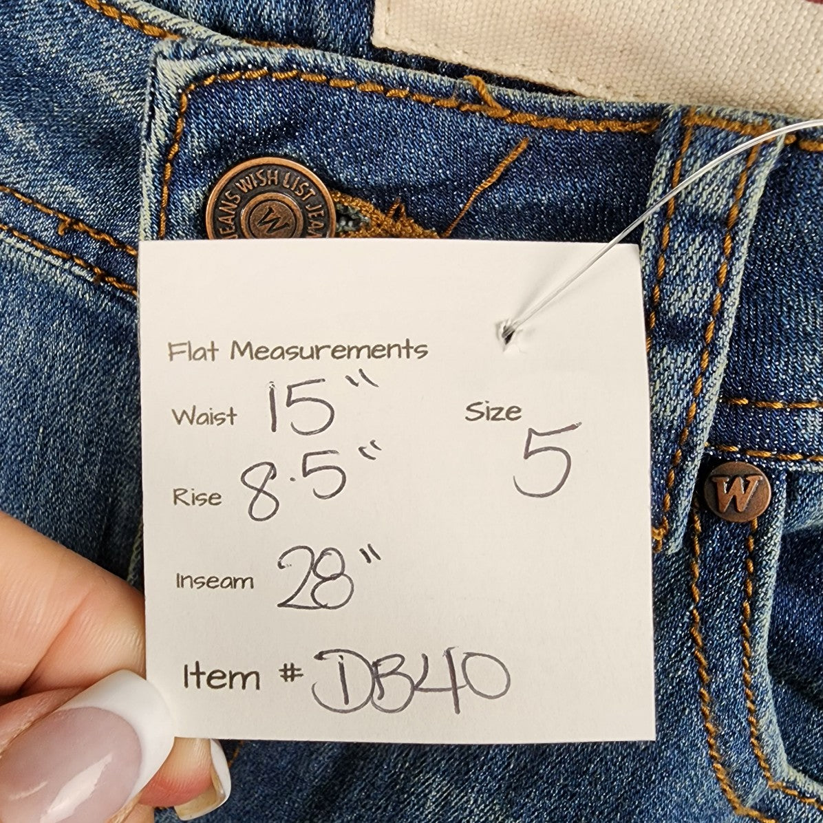 Wish List Jeans Skinny Distressed Denim Size 5