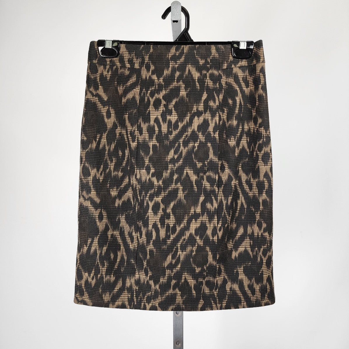 Tahari Brown Animal Print Knee Length Skirt Size 6