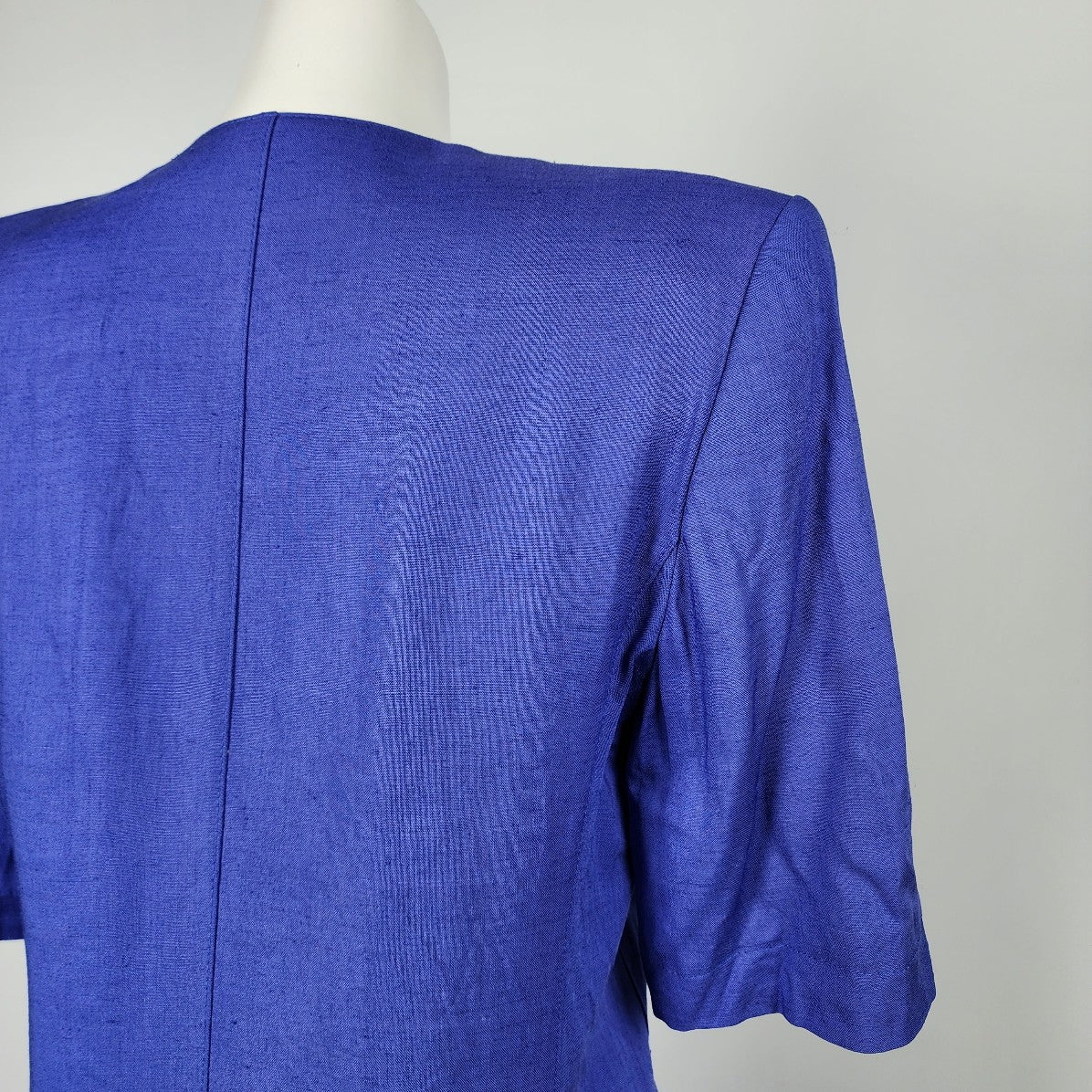 Vintage Niendorf Blue Linen Short Sleeve Blazer Size S/M
