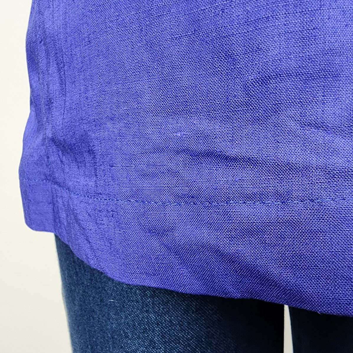 Vintage Niendorf Blue Linen Short Sleeve Blazer Size S/M