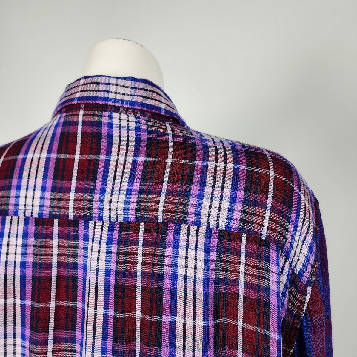 Joe Fresh Blue & Purple Plaid Button Top Size L/XL