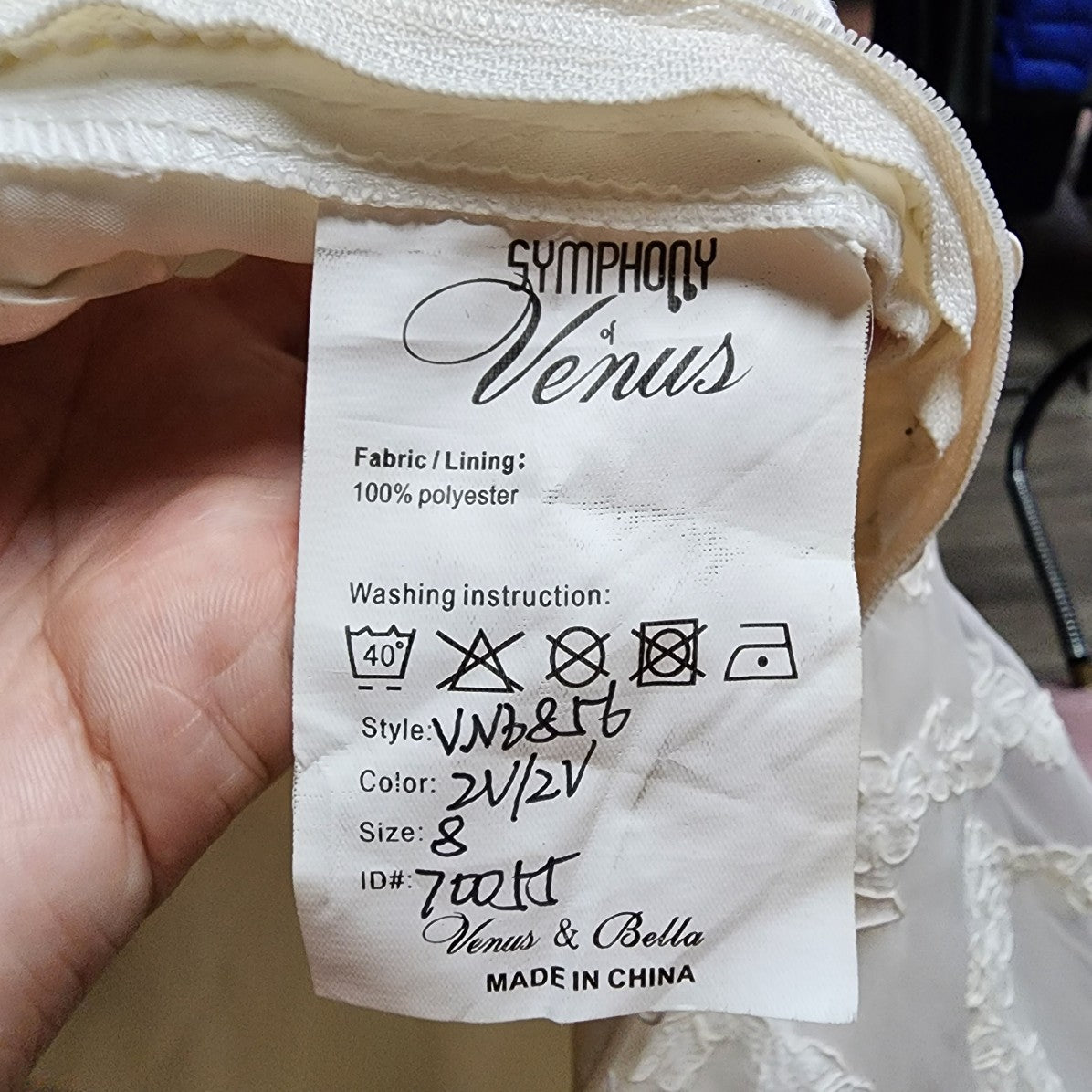 Symphony Of Venus White Of The Shoulder Midi Wedding Gown Size S