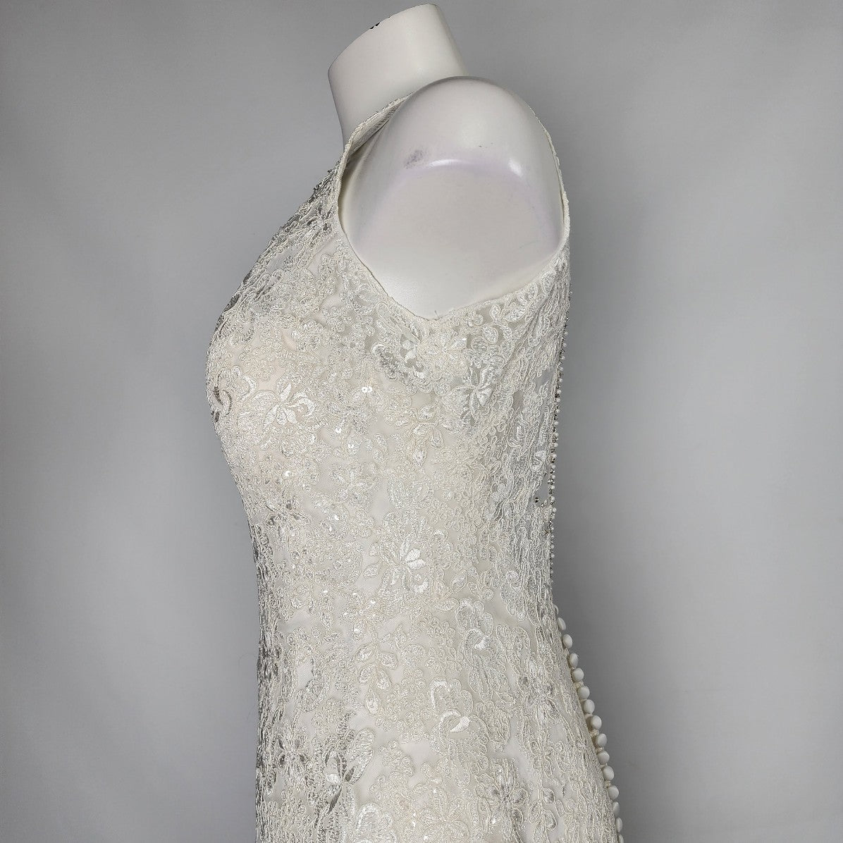Allure Romance Ivory Wedding Gown 2807 Mermaid Lace Size M
