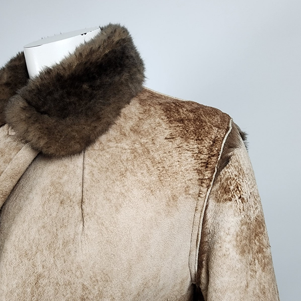 Vintage Marquis of London Natural Sheep Skin Coat Size S/M