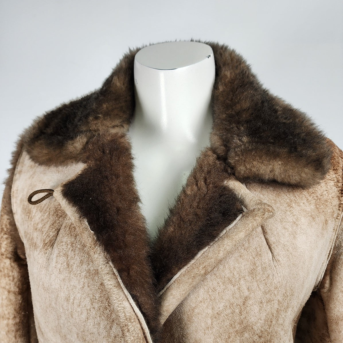 Vintage Marquis of London Natural Sheep Skin Coat Size S/M