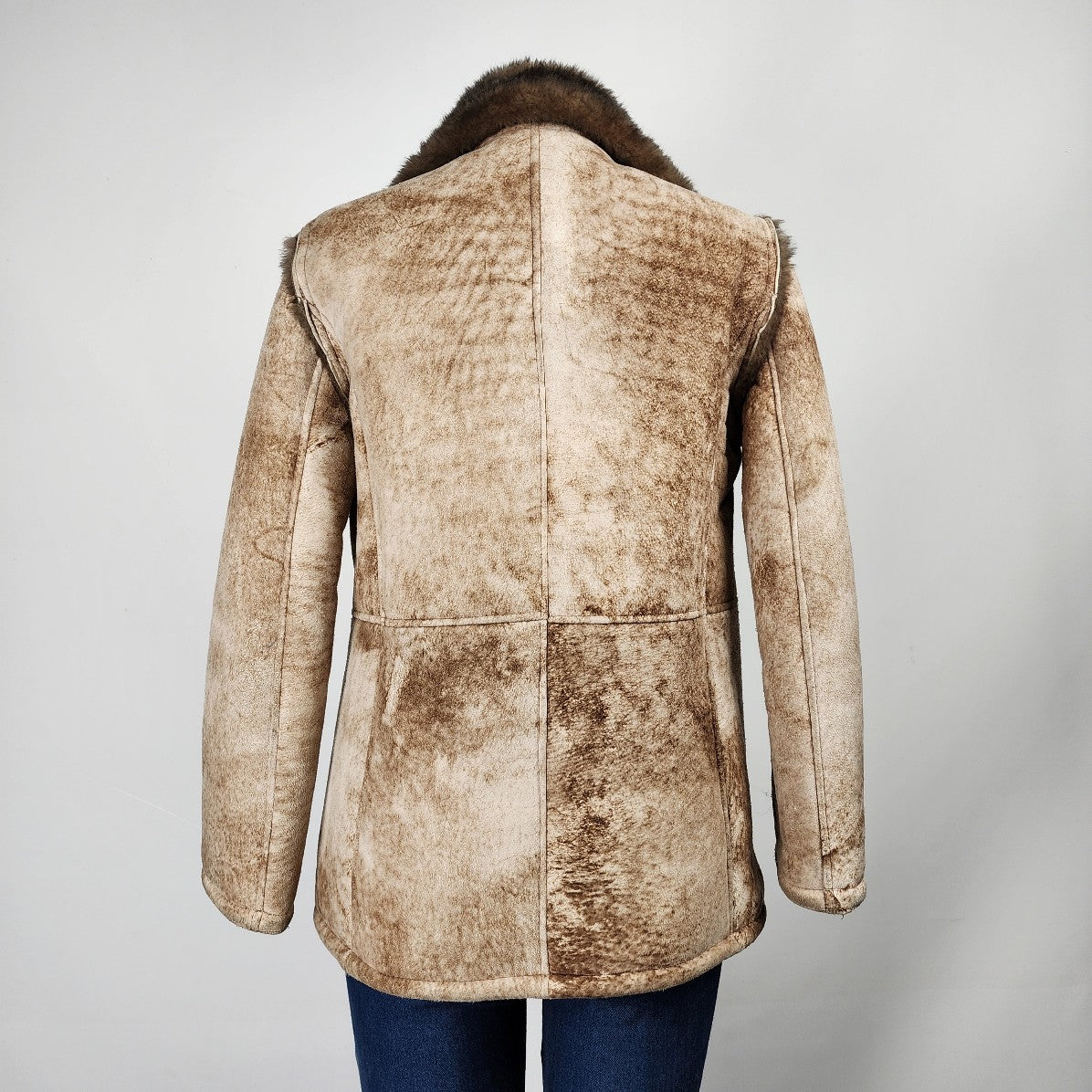 Vintage Marquis of London Natural Sheep Skin Coat Size S/M