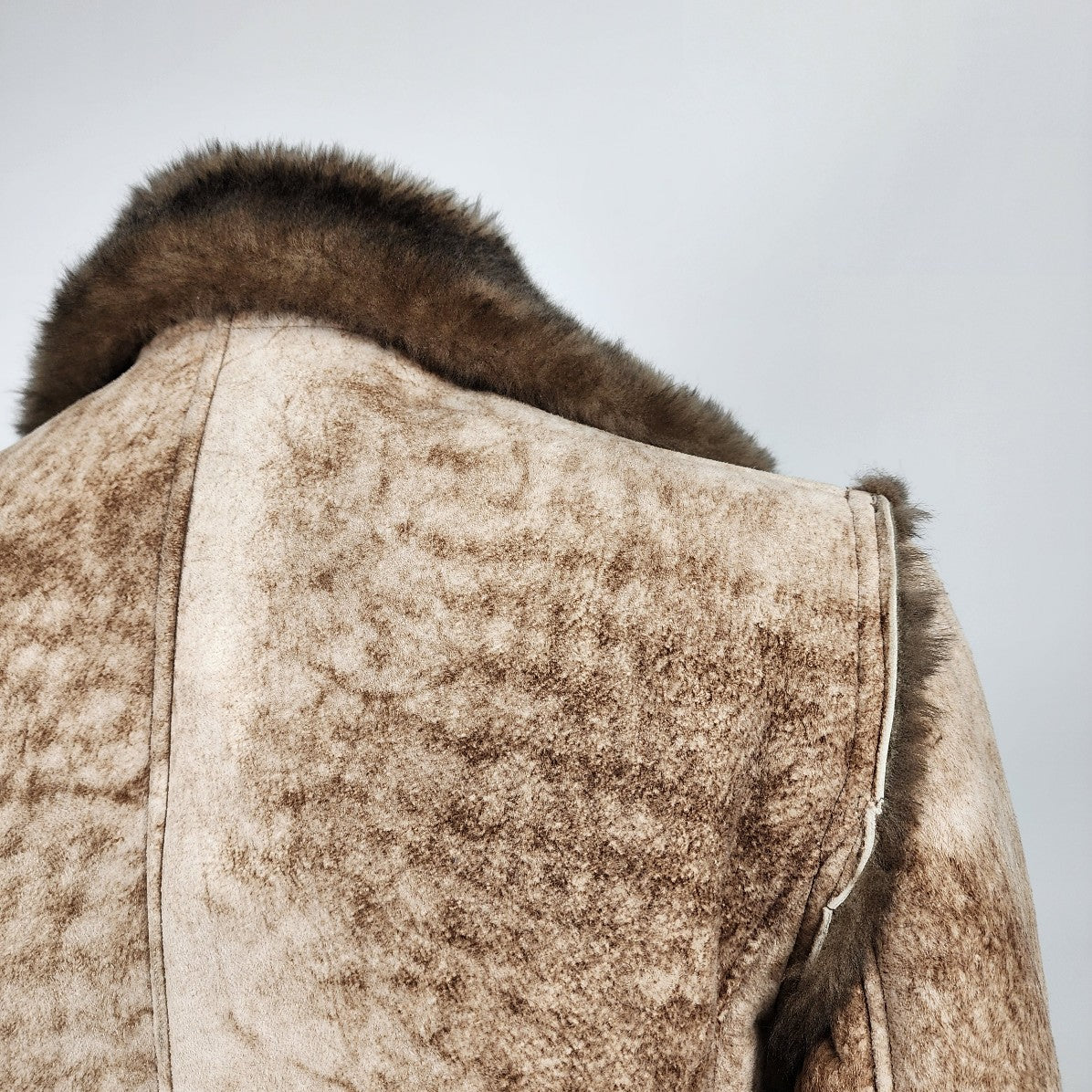 Vintage Marquis of London Natural Sheep Skin Coat Size S/M