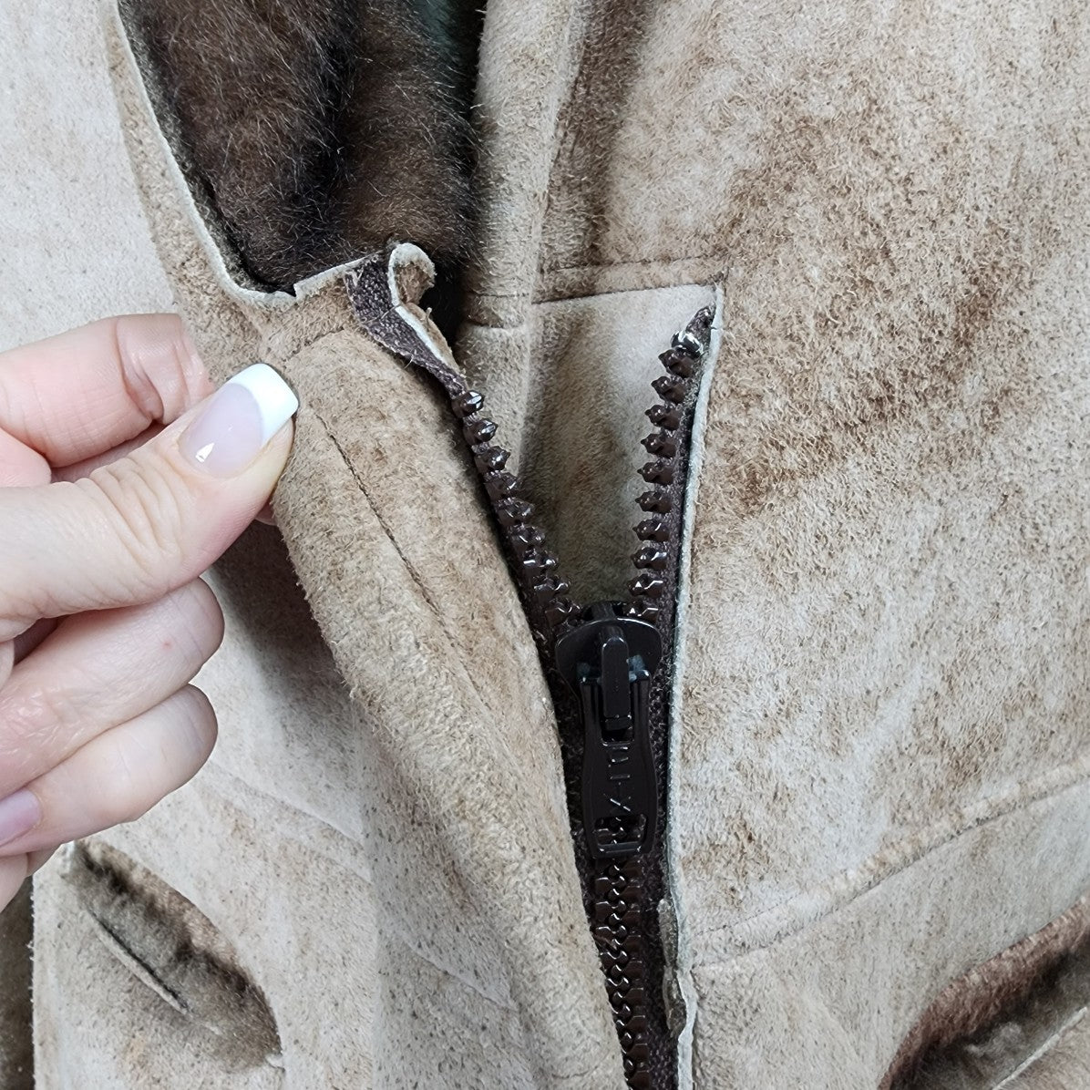 Vintage Marquis of London Natural Sheep Skin Coat Size S/M