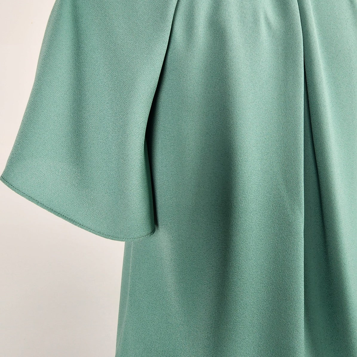 Rachel Roy Green & Black Sequined Blouse Size S Flutter Sleeve