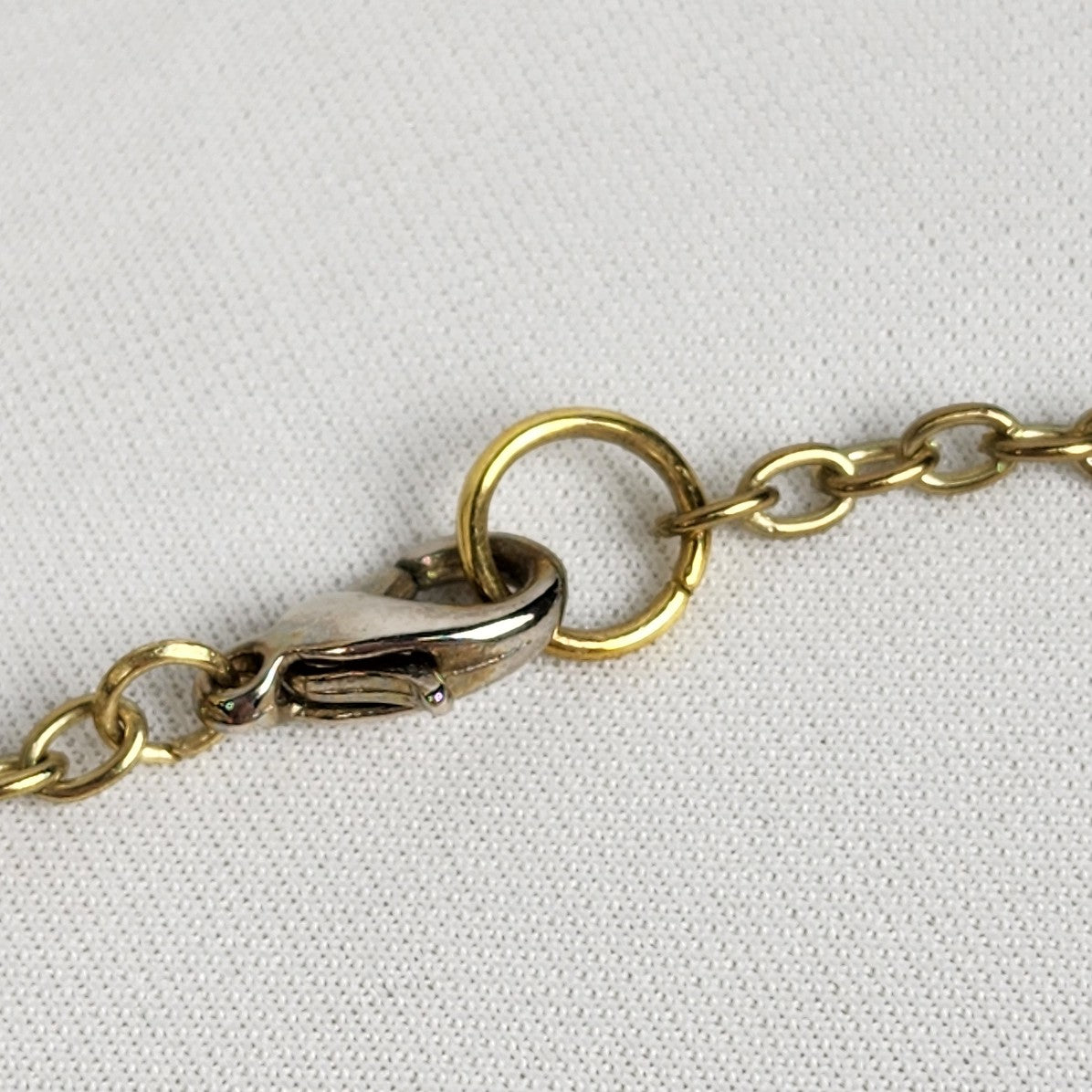 Gold Wire Pendant Beaded Chain Necklace