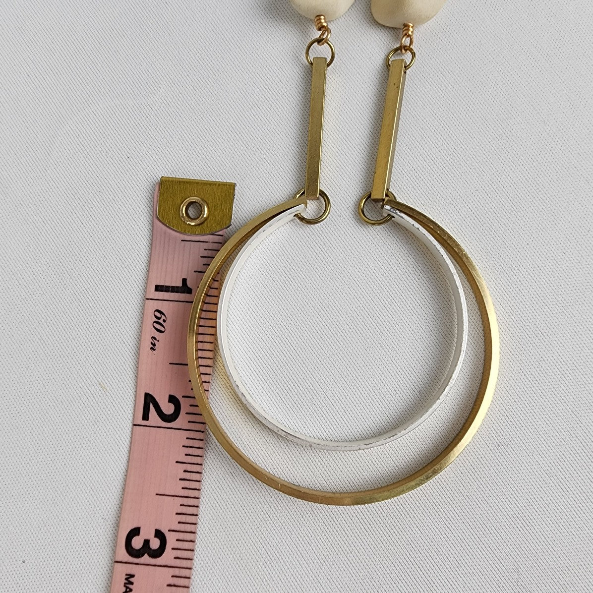 Gold Wire Pendant Beaded Chain Necklace