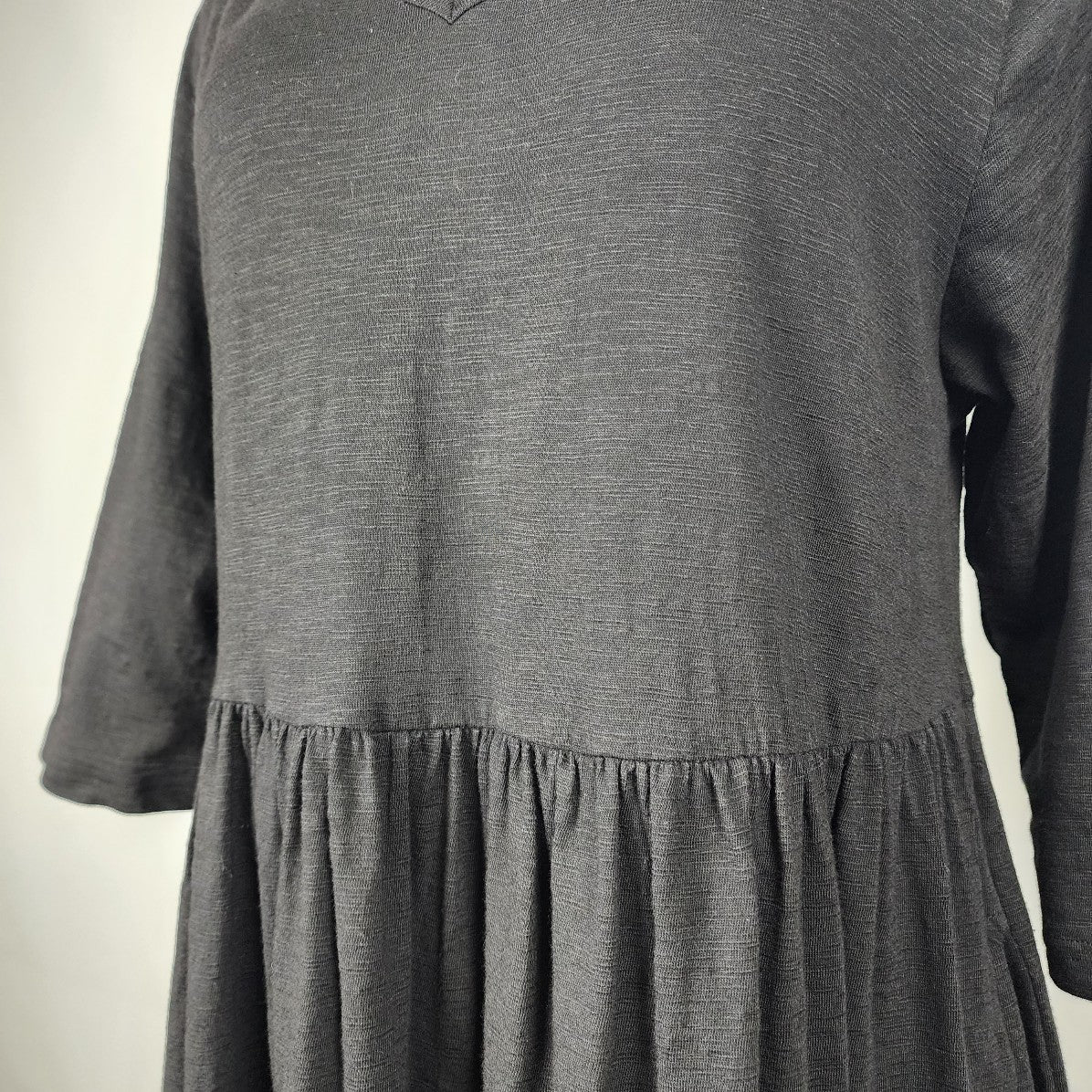 Orientique Naturally Australian Black Cotton Midi Dress Size S