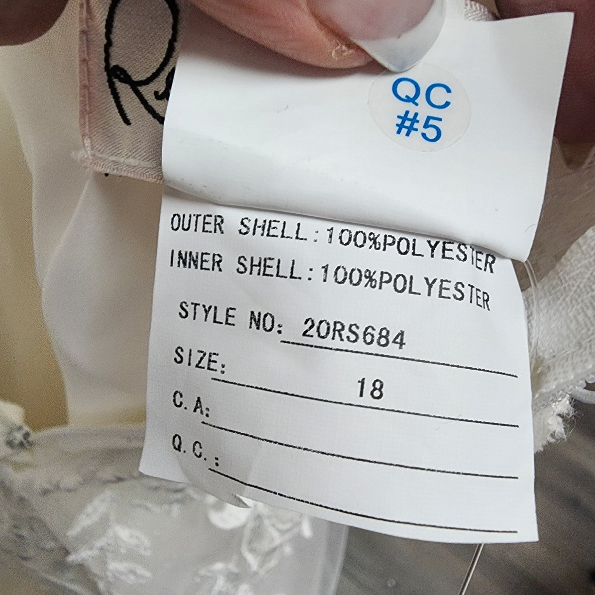 Rebecca Ingram White Lace Beaded Bodice Tulle Wedding Gown Size 18