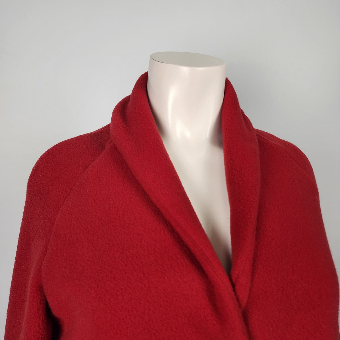 GG Sport Red Fleece Long Button Jacket Size XL