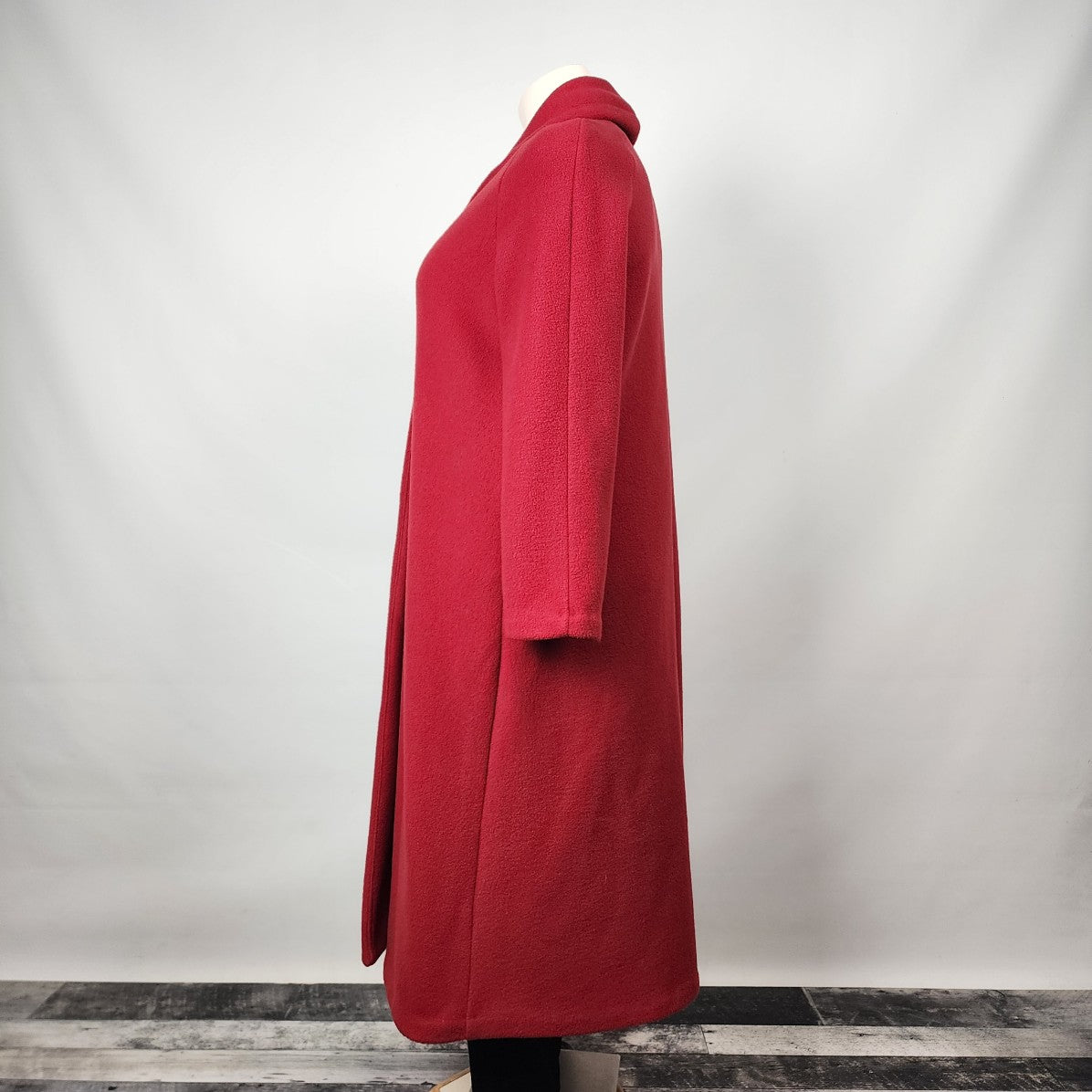 GG Sport Red Fleece Long Button Jacket Size XL