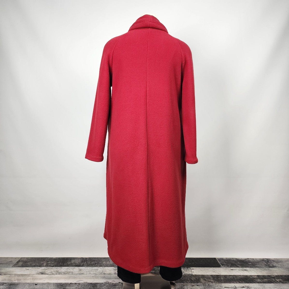 GG Sport Red Fleece Long Button Jacket Size XL