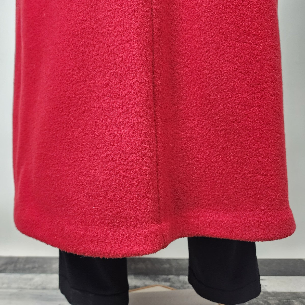 GG Sport Red Fleece Long Button Jacket Size XL