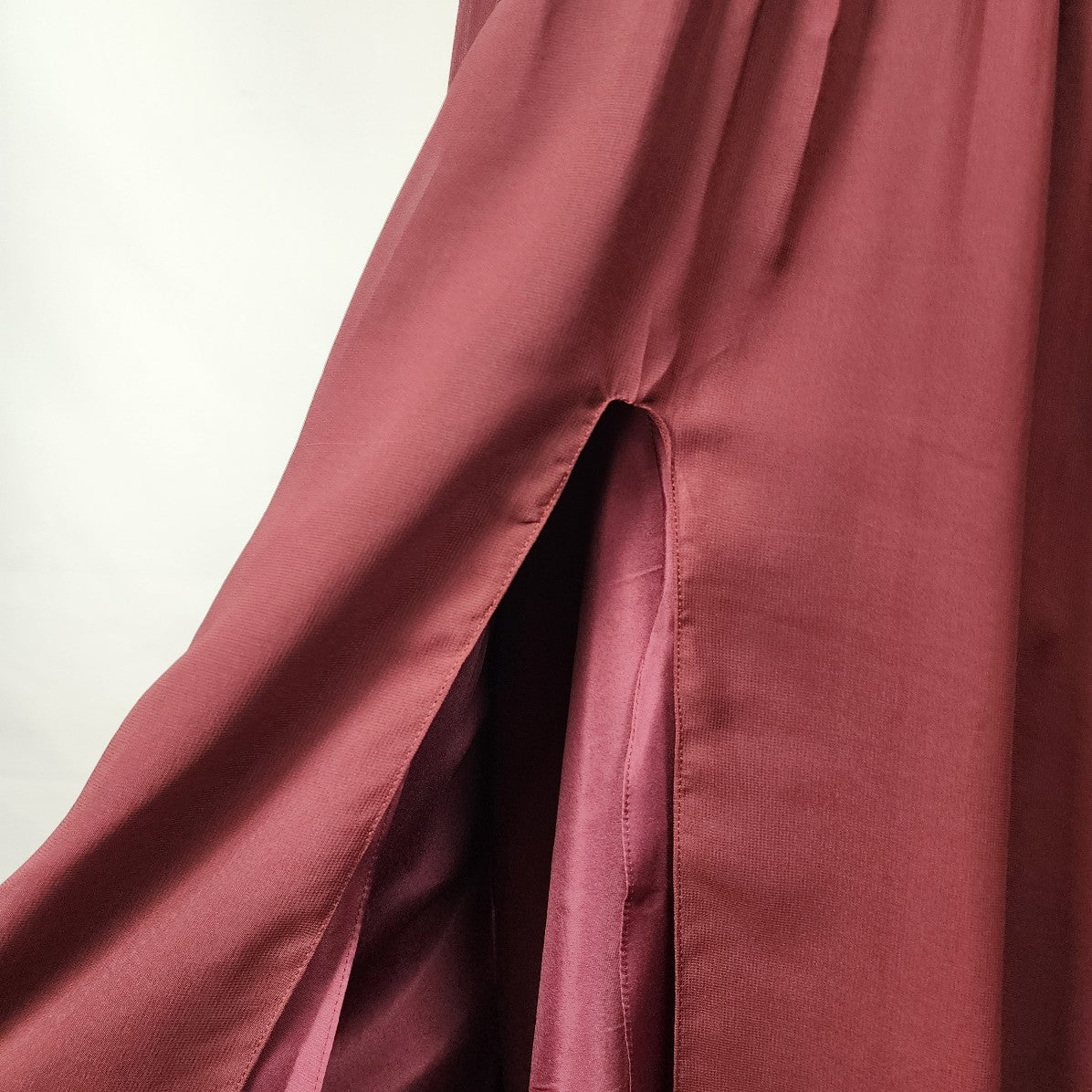 For Her and For Him Burgundy Halter Neck Bridesmaids Dress Size S