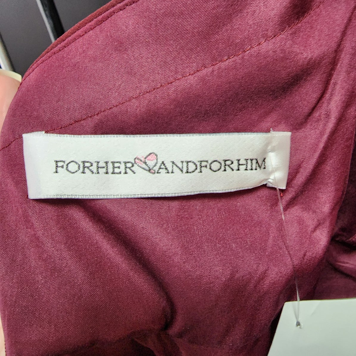 For Her and For Him Burgundy Halter Neck Bridesmaids Dress Size XS