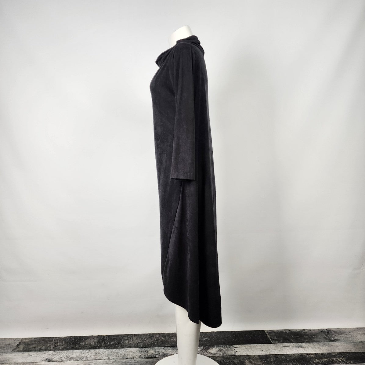 Nounke Black Faux Suede 3/4 Sleeve Dress Size M/L