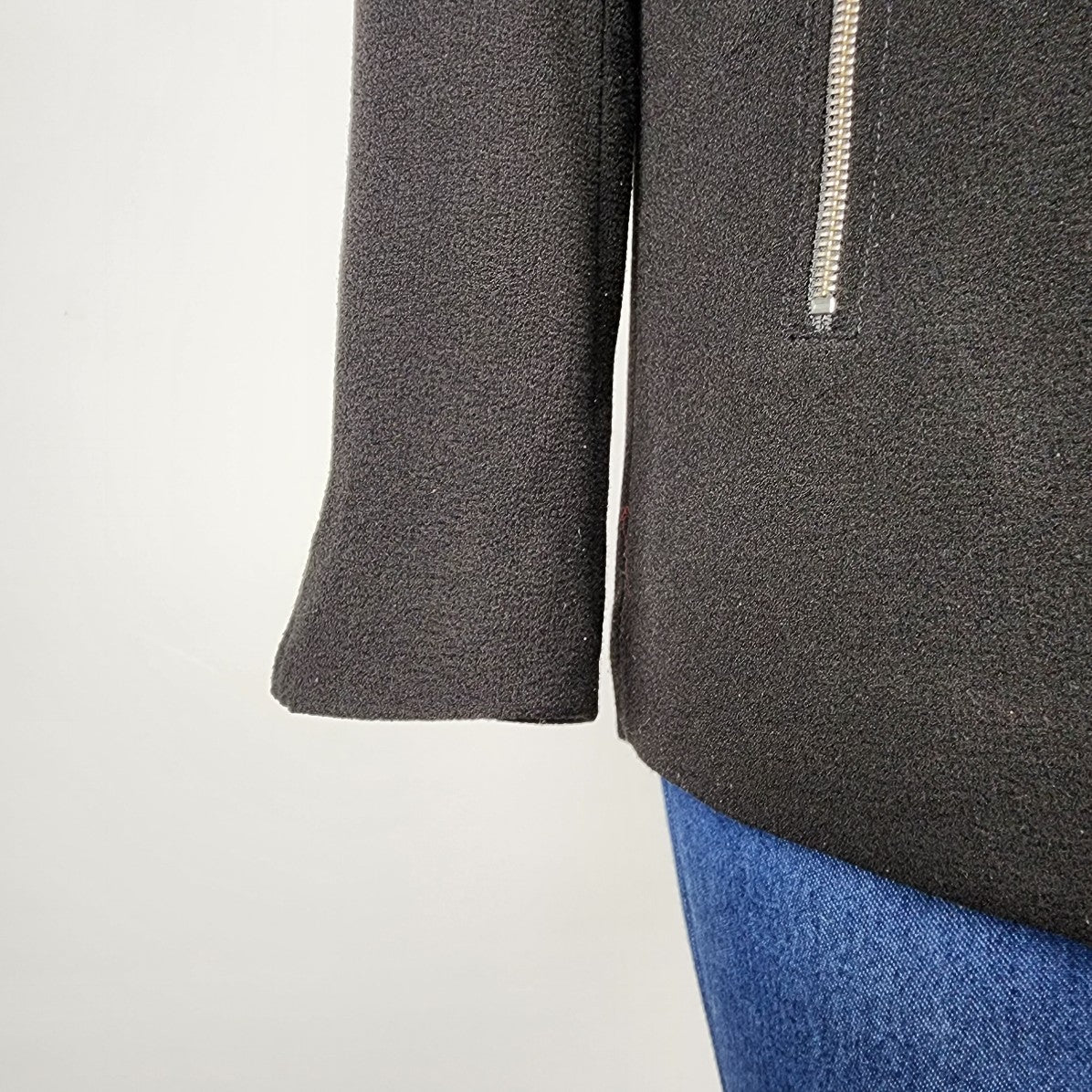 Wilfred Black Crepe Mayet Cross Button Jacket Blazer Size S