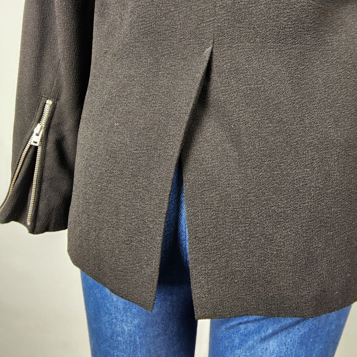 Wilfred Black Crepe Mayet Cross Button Jacket Blazer Size S