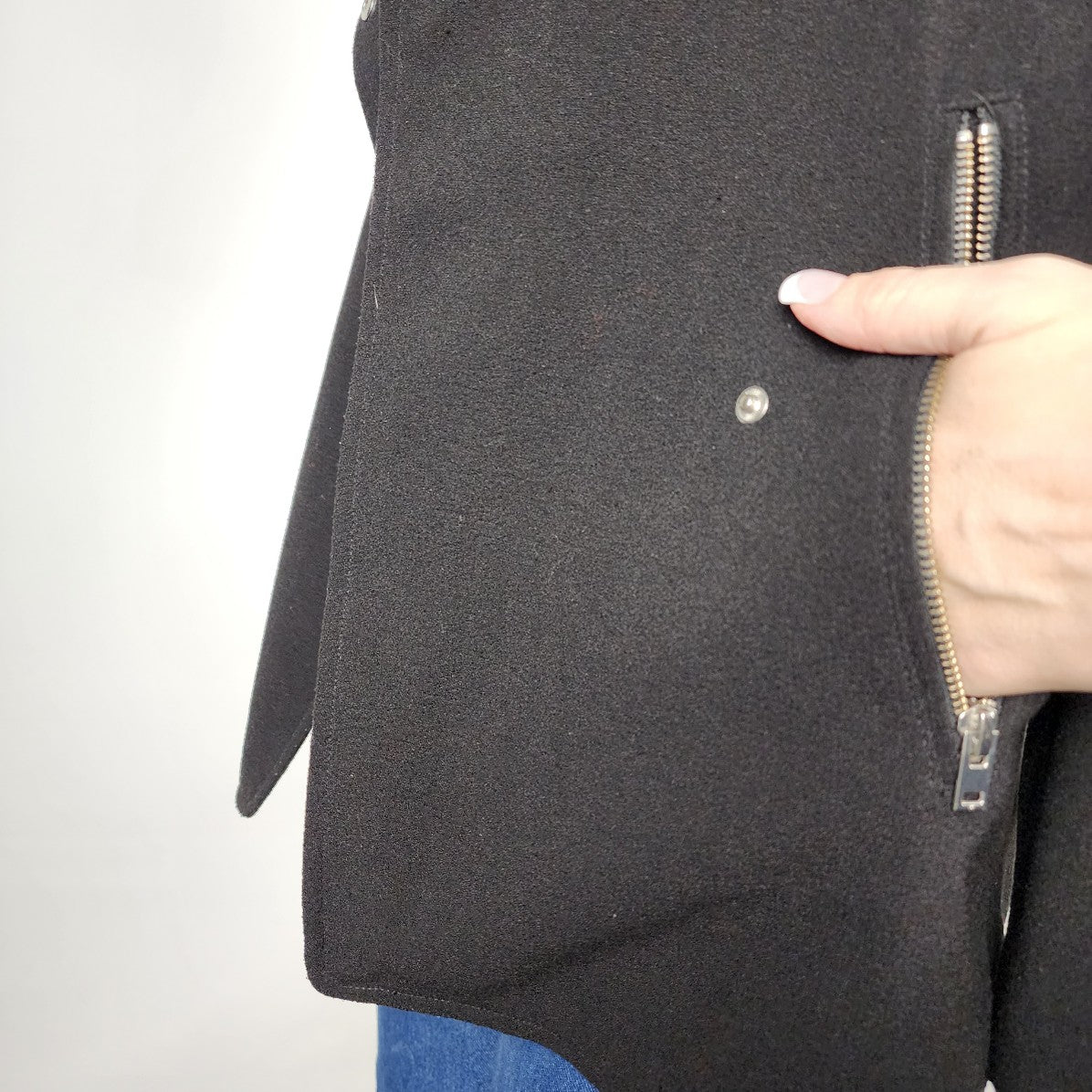 Wilfred Black Crepe Mayet Cross Button Jacket Blazer Size S