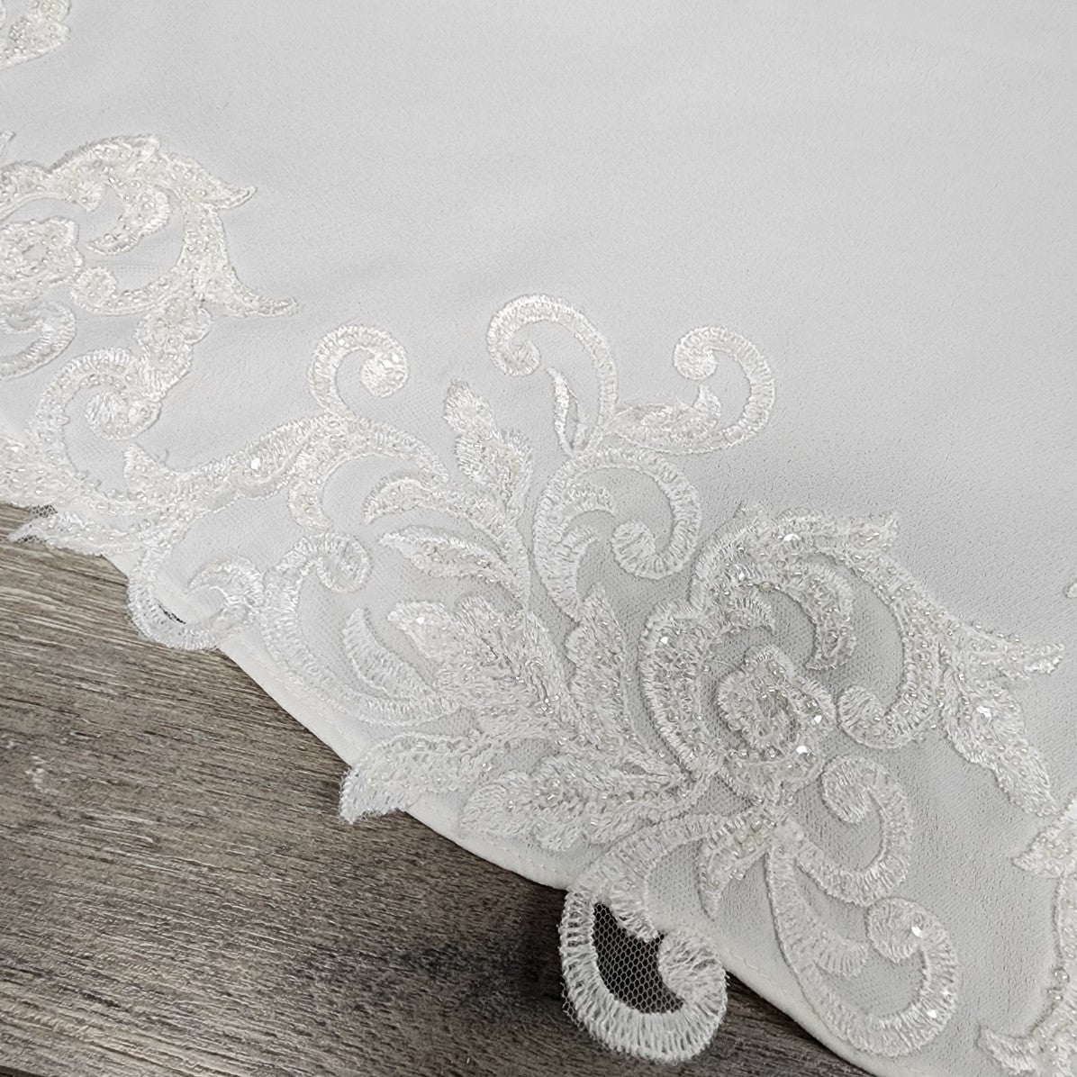 Stella York Crepe Beaded Lace Wedding Dress Size XS