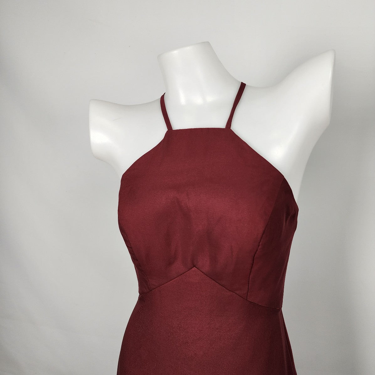 For Her and For Him Burgundy Halter Neck Bridesmaid Dress Size XS