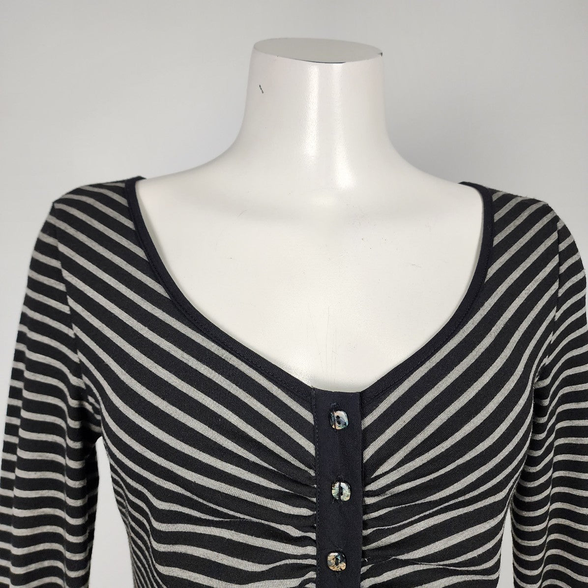 Dzhavael Couture Black Cotton Striped Dress Size S