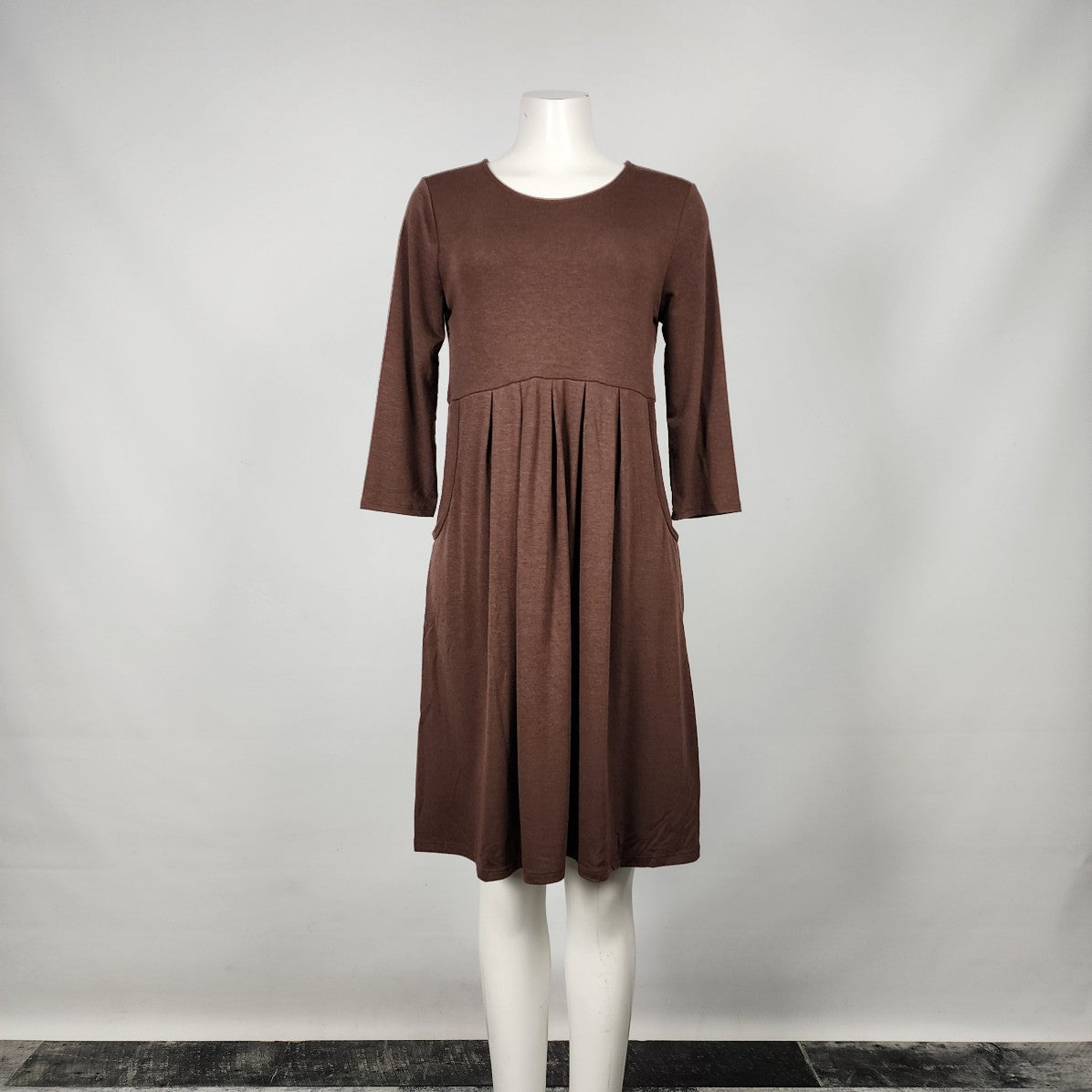 Zenana Premium Brown Long Sleeve Dress Size M/L