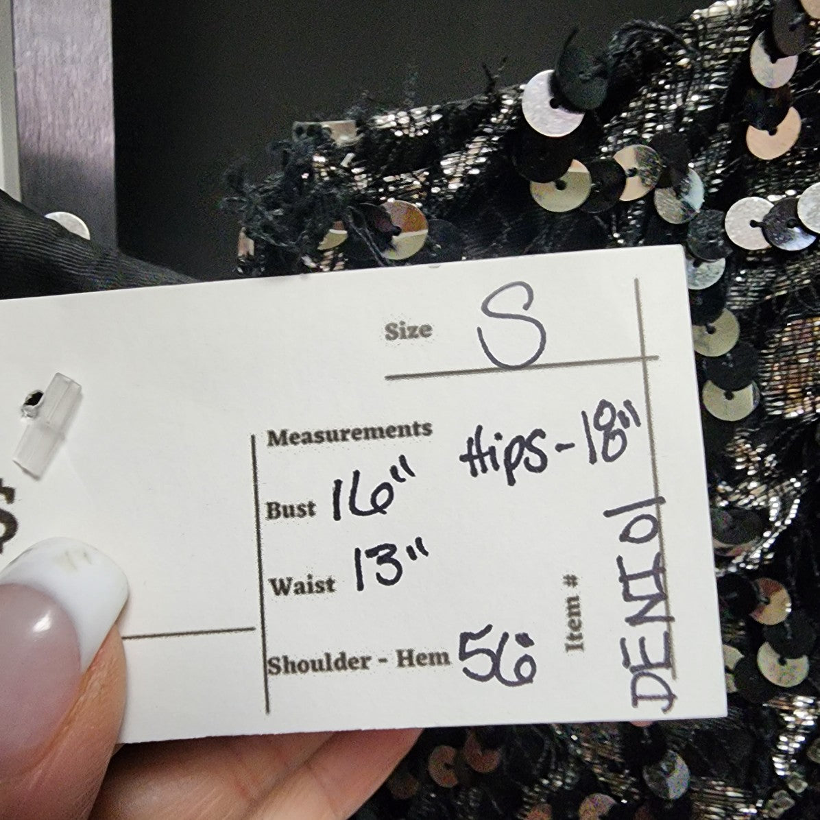 Vintage Black & Silver Metallic Sequined Long Gown Size S Worn At Billy Martin's Wedding 1988