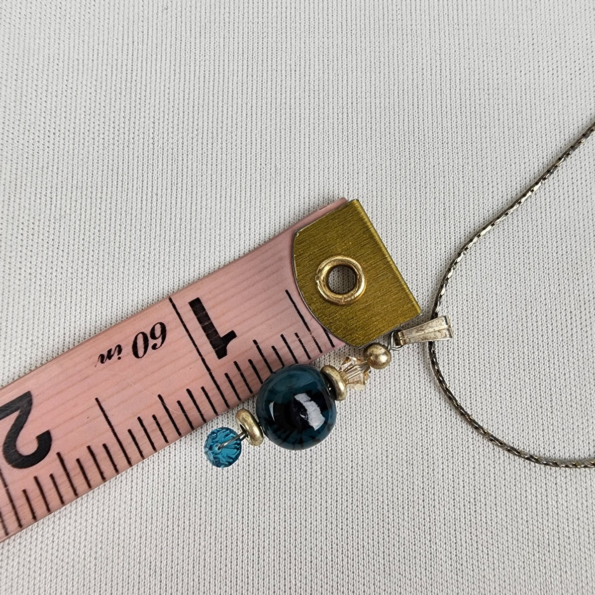 Delicate Grean Beaded Pendant Chain Necklace