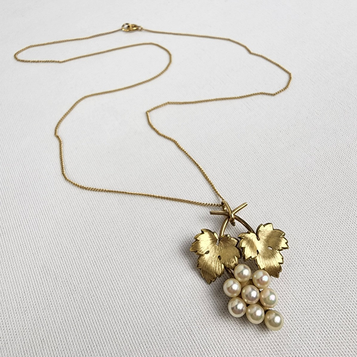 Vintage 1/20 12K Gold Fill Grapes Pendant Chain Necklace