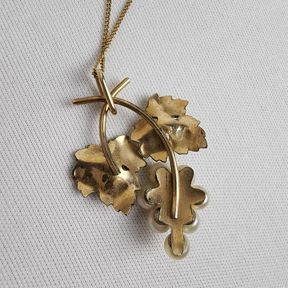 Vintage 1/20 12K Gold Fill Grapes Pendant Chain Necklace