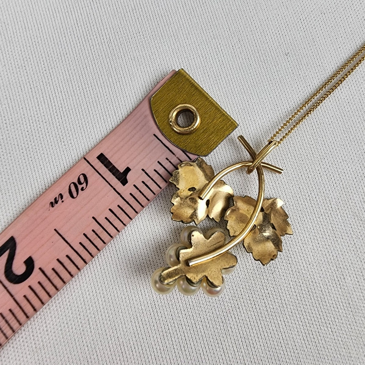 Vintage 1/20 12K Gold Fill Grapes Pendant Chain Necklace