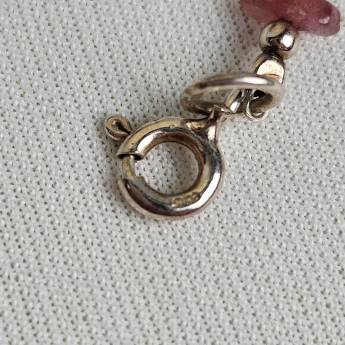 Natural Chip Stone 925 Sterling Silver Beaded Necklace