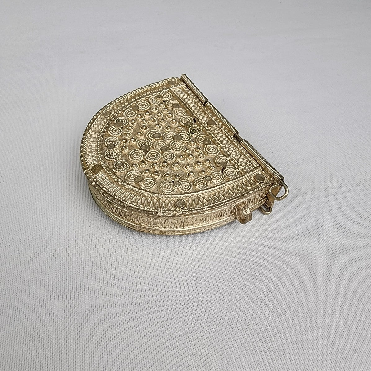 Antique Silver Mens Belt Purse Storage Box