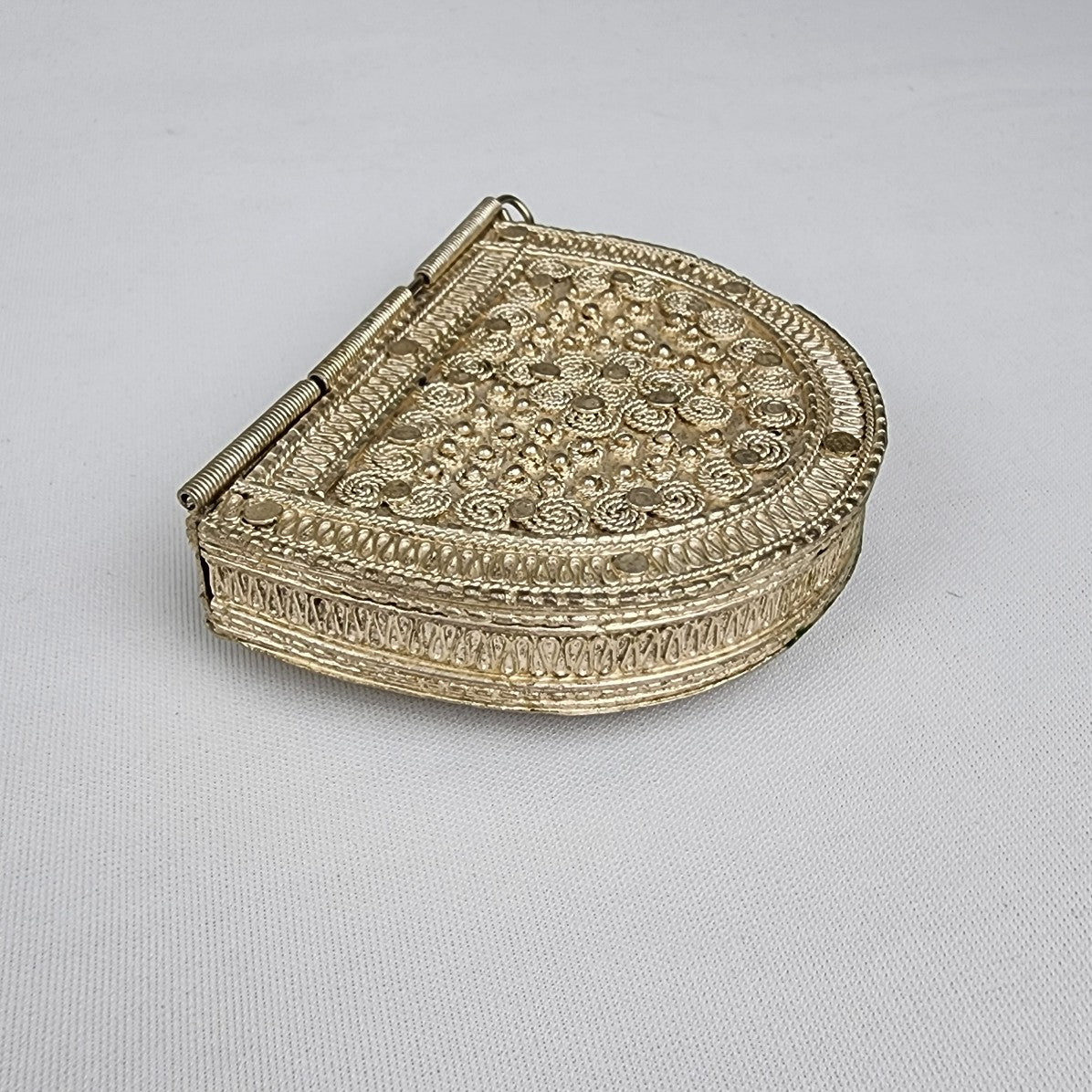 Antique Silver Mens Belt Purse Storage Box