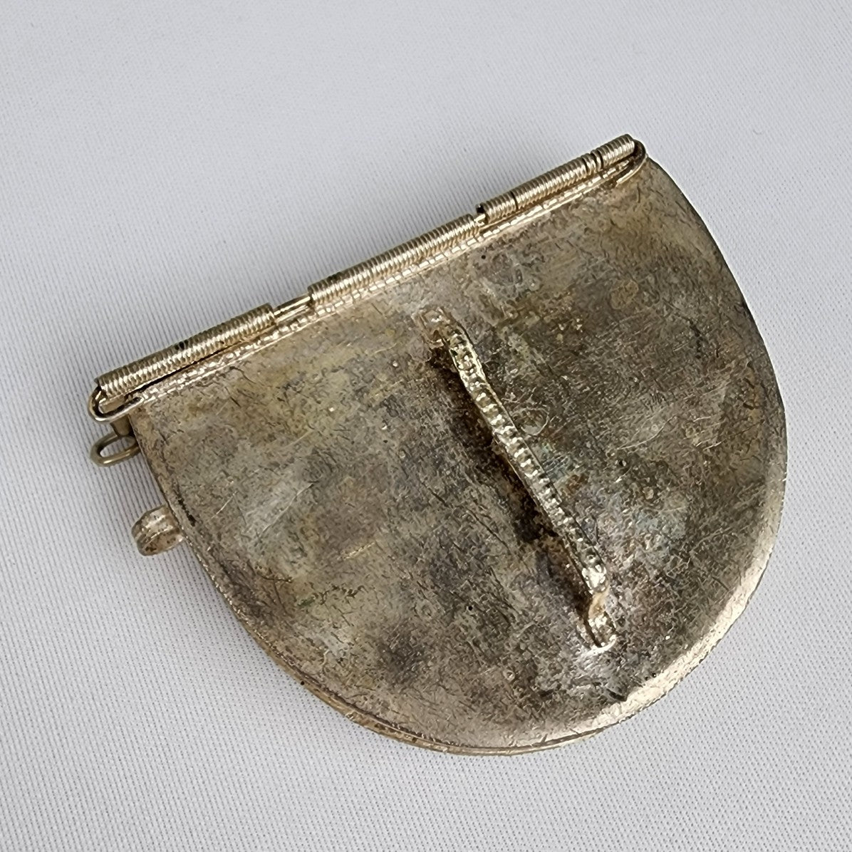 Antique Silver Mens Belt Purse Storage Box