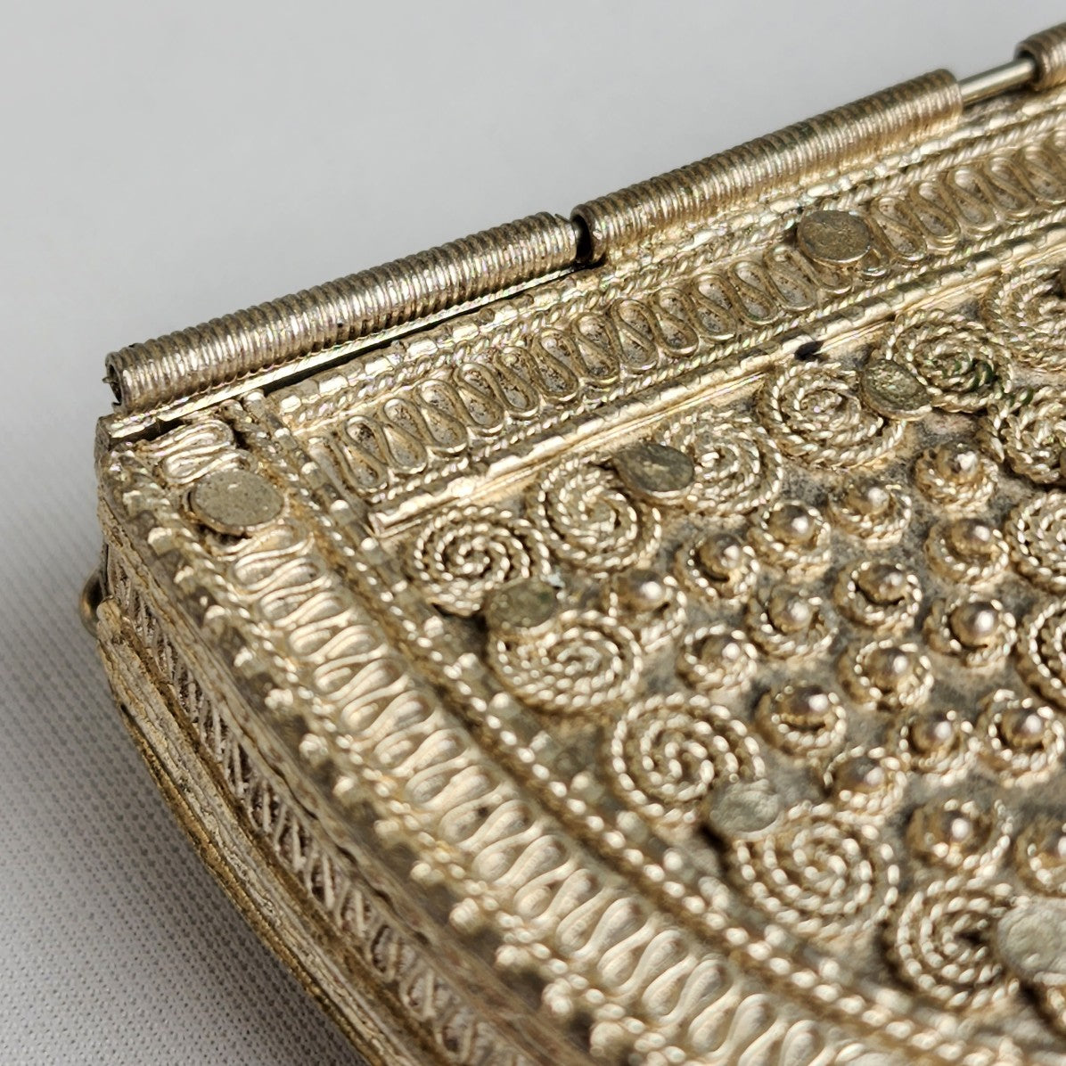 Antique Silver Mens Belt Purse Storage Box