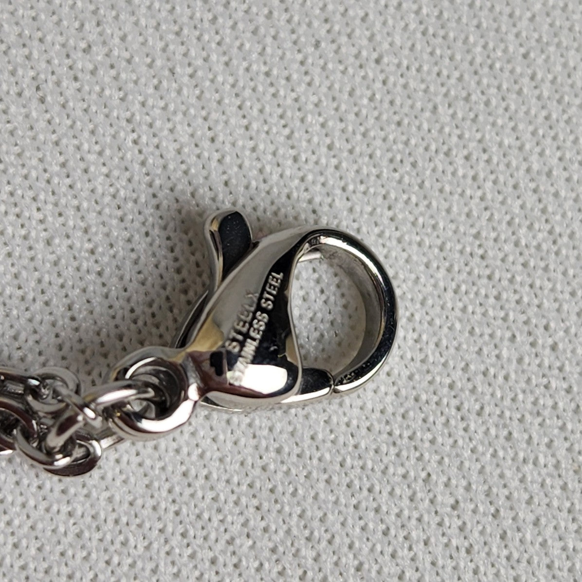 Steel X Stainless Steel Crystal Pendant Layered Delicate Chain Necklace